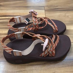 Chaco shoes orange and teal